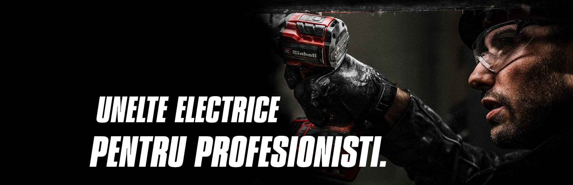 A hand holds a red cordless impact wrench being used on a metal beam, with the text "Power Tools for Pros".