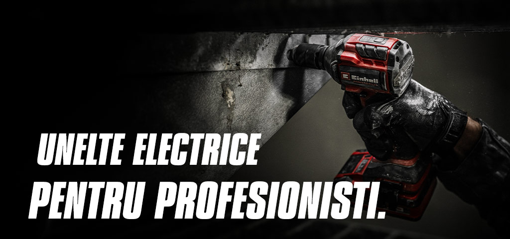 A hand holds a red cordless impact wrench being used on a metal beam, with the text "Power Tools for Pros".