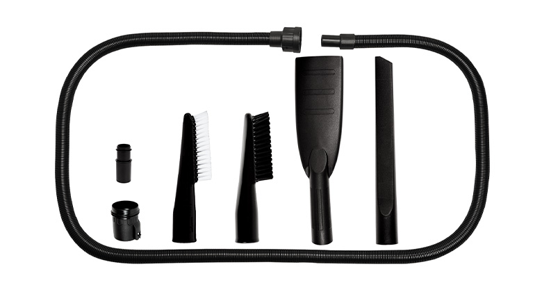 A car cleaning set with various nozzles and brushes for Einhell vacuum cleaners.