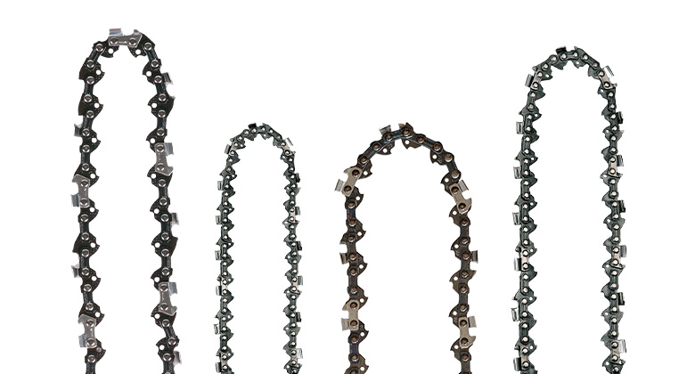 four different saw chains