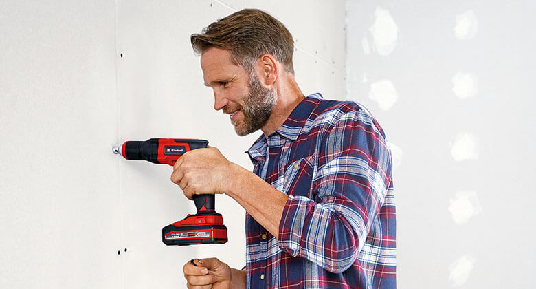 cordless screwdriver in use