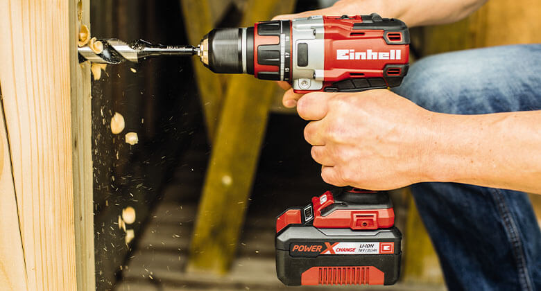 screwing with a cordless screwdriver